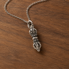 Sterling Silver Trident Vajra Pendant