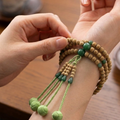Shingon Juzu Beads:Handcrafted Moon and Star Bodhi Seed with Indian Jade