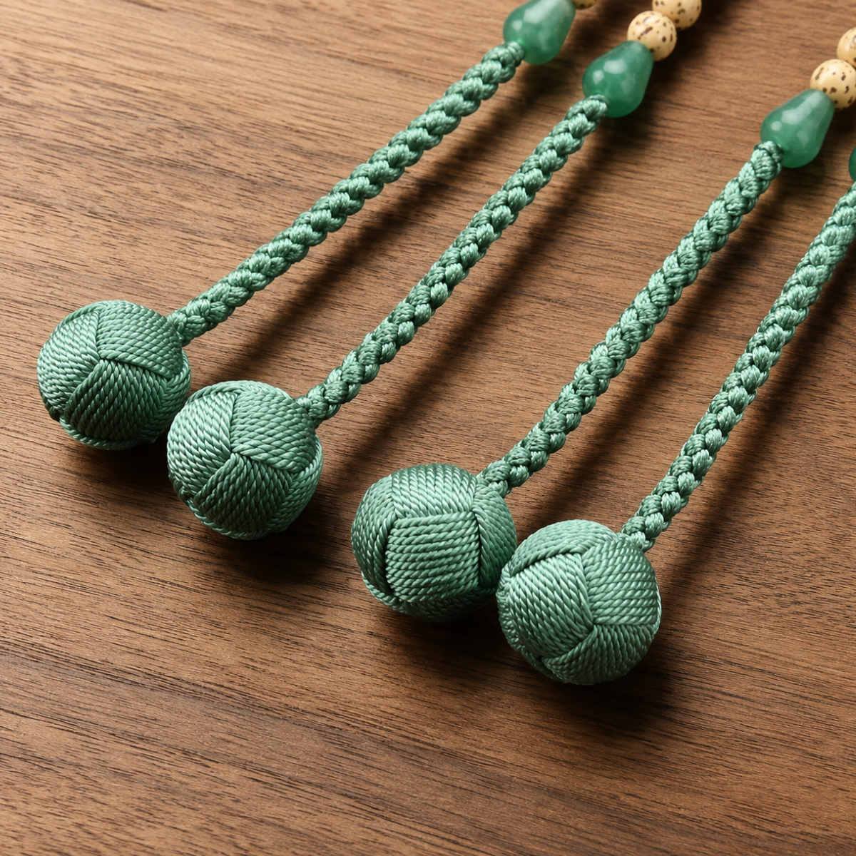 Shingon Juzu Beads:Handcrafted Moon and Star Bodhi Seed with Indian Jade